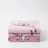 premium pink floral embroidered cotton bedsheet