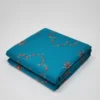 premium blue floral embroidered cotton bedsheet