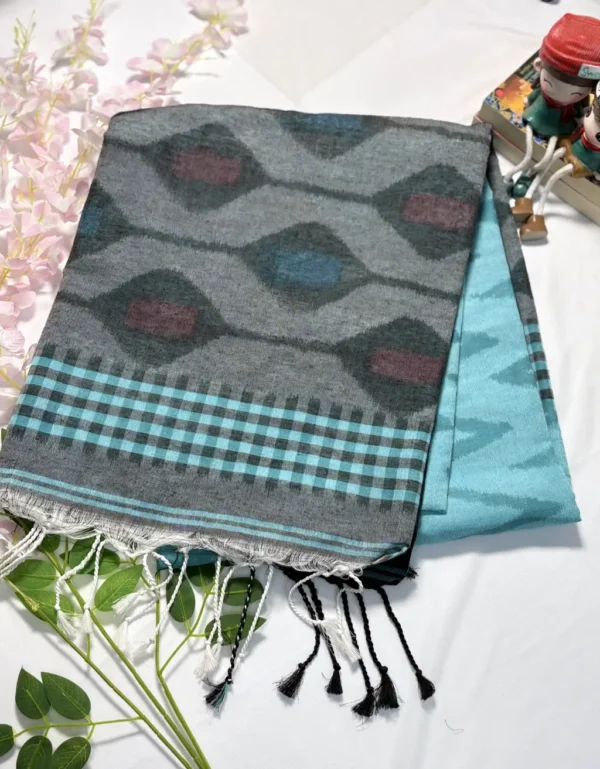 cotton katki check print saree