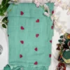 heart embroidered mal cotton saree