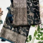 classic jal katan saree with gold zari buta & heavy border