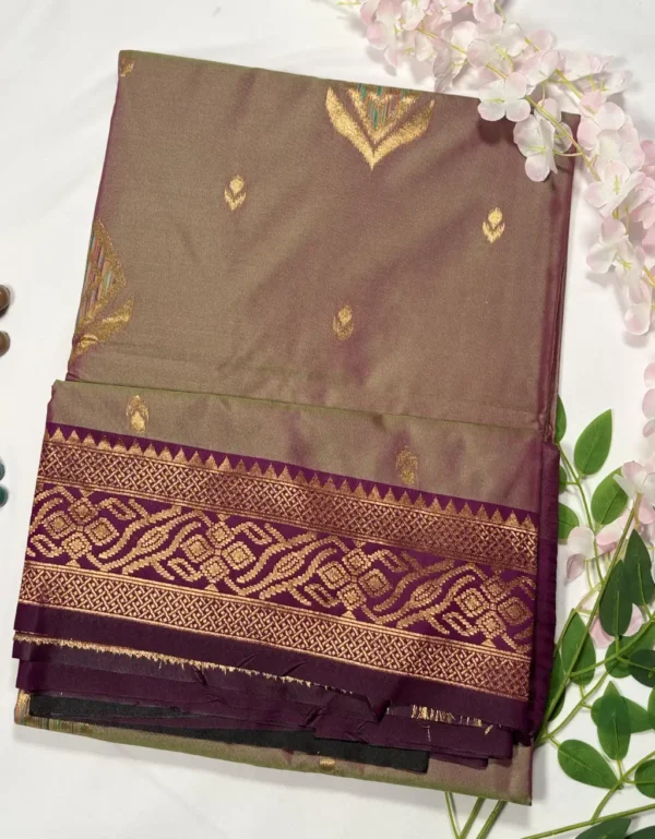 classic jal katan saree with gold zari buta & heavy border