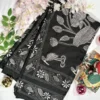 black blended bangalore silk kantha stitch saree