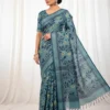 elegant bengali jamdani cotton saree with intricate woven motifs