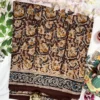 handcrafted cotton kalamkari saree with traditional floral print