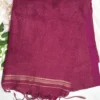 elegant jori stripe kafi saree in wine shade