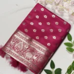 classic jal katan saree with gold zari buta & heavy border