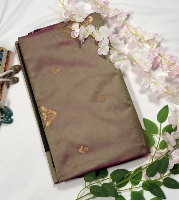 classic jal katan saree with gold zari buta & heavy border