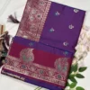 classic jal katan saree with gold zari buta & heavy border