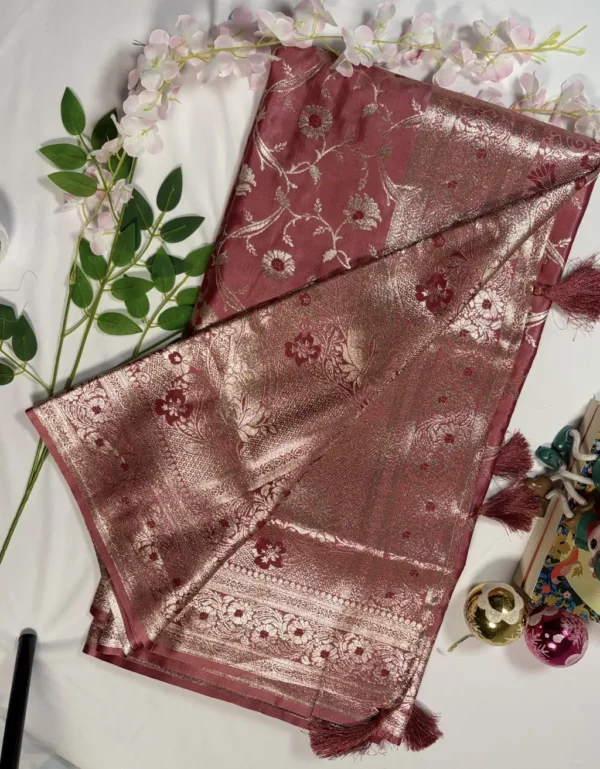 jal katan saree with all over zari jaal & premium finish