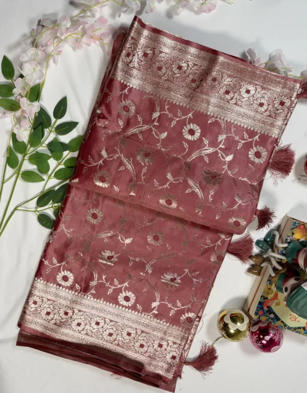 jal katan saree with all over zari jaal & premium finish