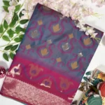 elegant cream & red kota banarasi saree with heavy zari border (copy)