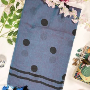 polka dot mul cotton saree