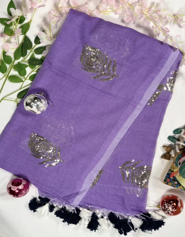 multicolour mul cotton check print saree with tassels (copy)