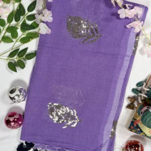 multicolour mul cotton check print saree with tassels (copy)