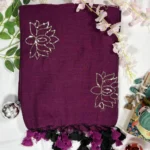 multicolour mul cotton check print saree with tassels (copy)