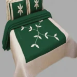 dual color patchwork cotton bedsheet with elegant floral pattern