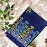 semi matka saree with elegant floral border design