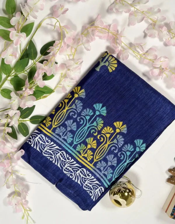 semi matka saree with elegant floral border design