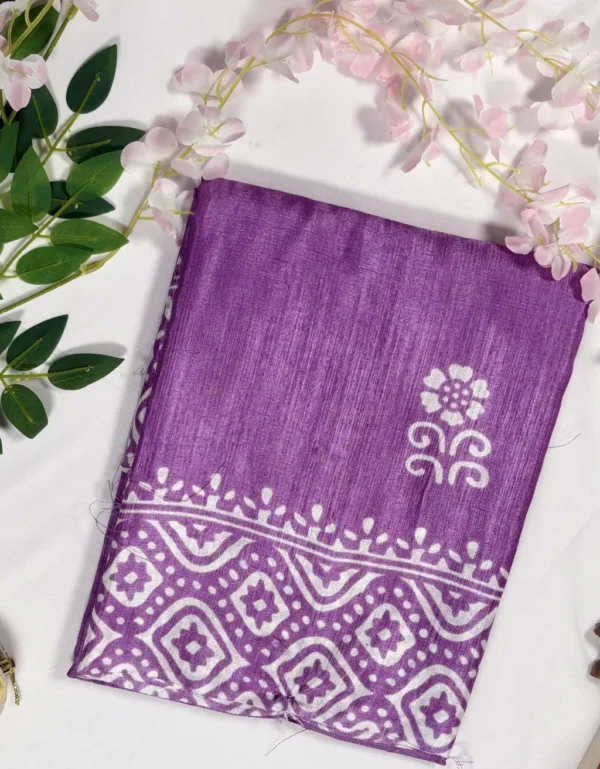 semi matka saree with elegant floral border design