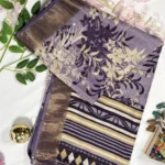 semi matka saree with elegant floral border design