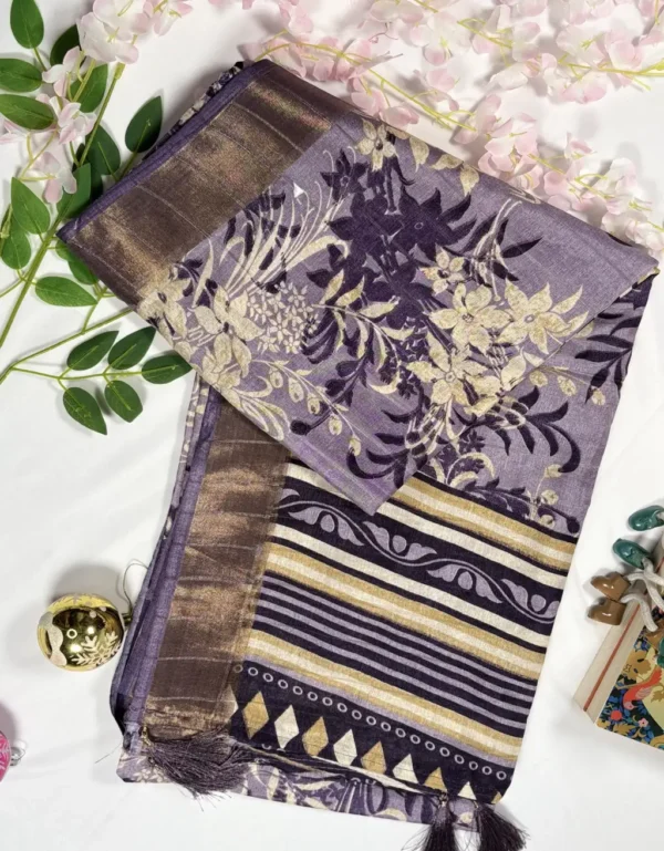 semi matka saree with elegant floral border design