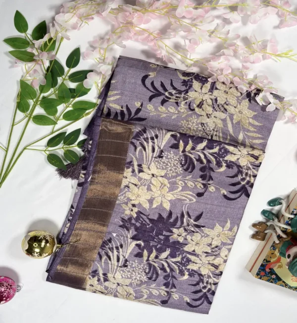 semi matka saree with elegant floral border design