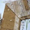 elegant golden tissue saree with cotton aanchal & woven border